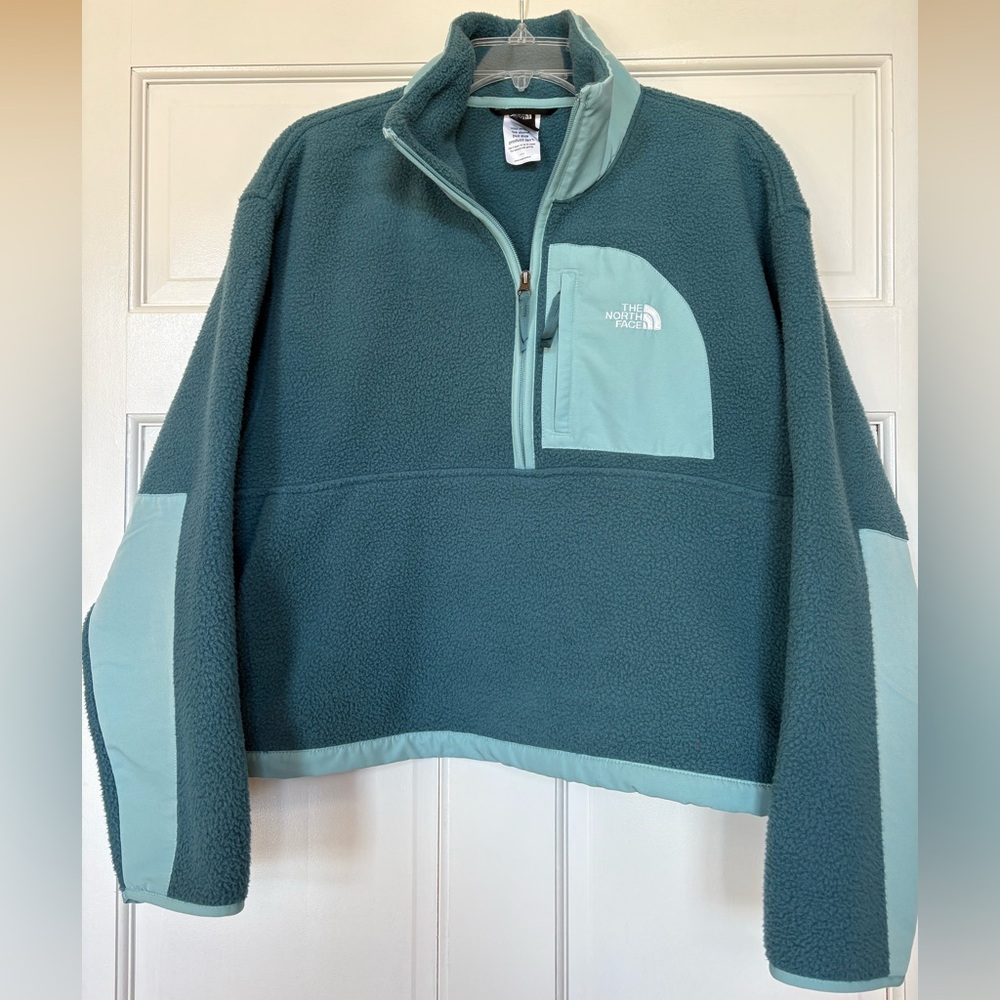 The North Face Teal and Light Blue Jacket